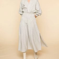 Best Pirce 🌟 Apiece Apart La Ventura Maxi 👗 Dress in Cream Checks - 👩 women 🧨