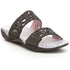 Outlet 🔥 JBU by Jambu Spring 2020 👩 Womens Faux Leather Slide On Flat 🩴 Sandals 🔔
