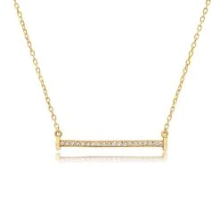 Wholesale 🎉 Paige Novick 14k Yellow Gold Diamond Flat Bar Necklace With Triangle End Caps - 👩 women 🛒