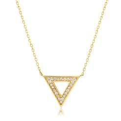 New ⌛ Paige Novick 14k Yellow 3-D Flat Triangle Diamond Necklace - 👩 women ✔️