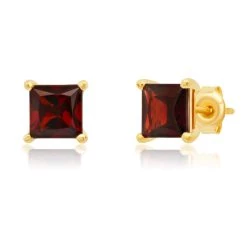 Brand new 🤩 Paige Novick 14K Yellow Gold 6mm Princess Cut Gemstone Stud Earrings - 👩 women 🤩