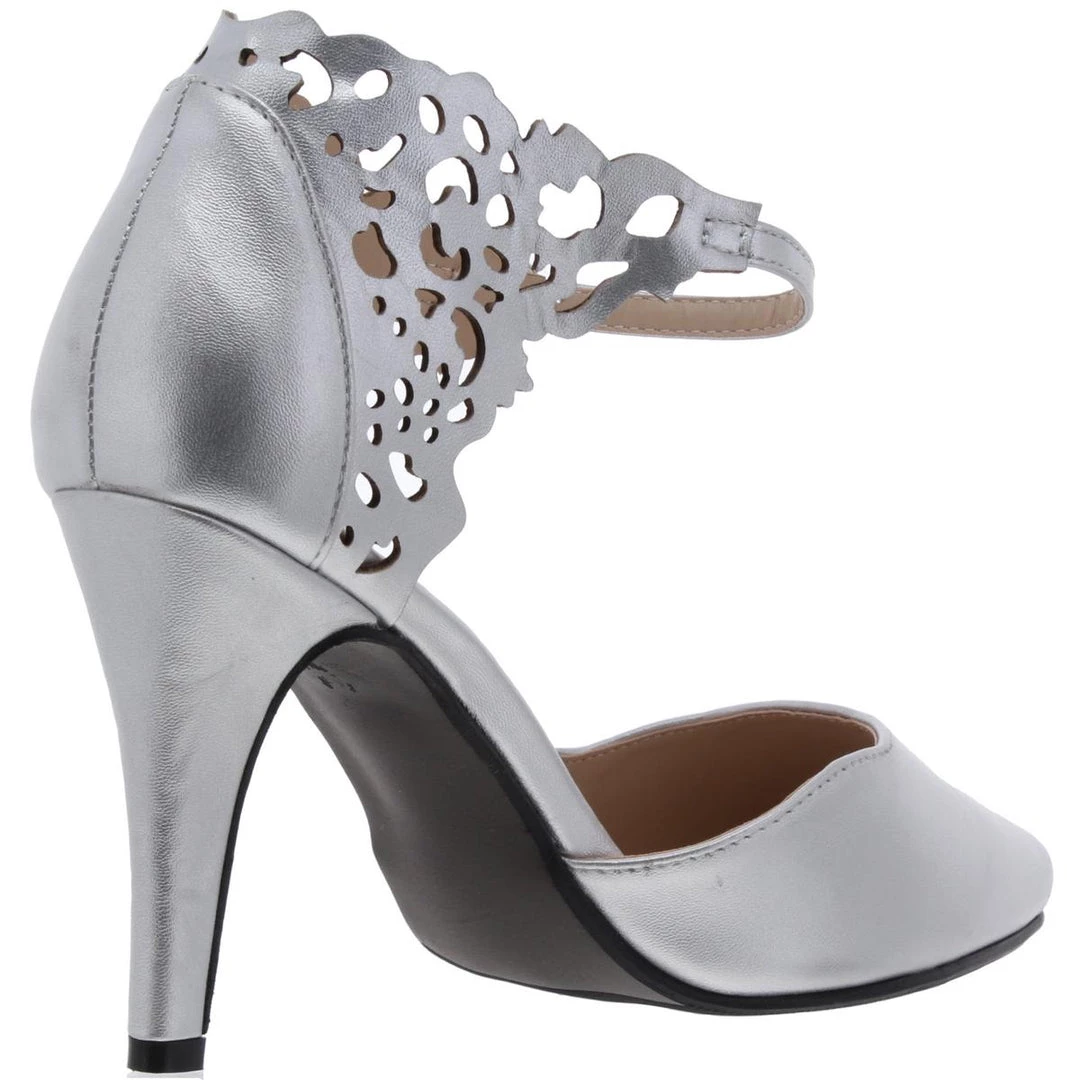 Brand new ❤️ Beacon Scarlet Cut Out 👩 Womens Faux Leather Ankle Strap 👗 Dress 👠 Heels 🎉 2 Brand new ❤️ Beacon Scarlet Cut Out 👩 Womens Faux Leather Ankle Strap 👗 Dress 👠 Heels 🎉 - Image 2