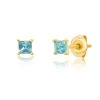 Hot Sale 🌟 Paige Novick 14K Yellow Gold 3mm Princess Cut Gemstone Stud Earrings - 👩 women 😀