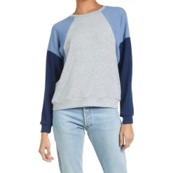 Coupon 👏 Michael Lauren Kudo Classic Pullover in Grey/Navy - 👩 women 🔥