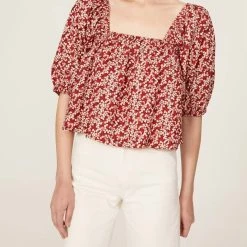 Coupon ๐ Apiece Apart Gali Shirred Top in Mango Bouquet - ๐ฉ women ๐ฅ