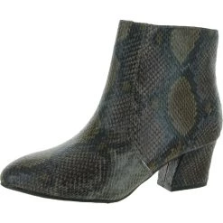 Flash Sale ✔️ Beacon Veronica 👩 Womens Faux Leather Snake Print Ankle 🥾 Boots 🔥