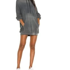 Cheap 👏 Michael Lauren Brayden Hoodie Mini 👗 Dress in Faded Graphite - 👩 women 👍
