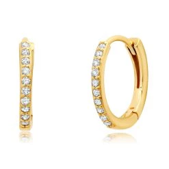New 🎉 Paige Novick 14k Yellow Gold Hinged Post Earring Hoops With Diamonds - 👩 women ✨