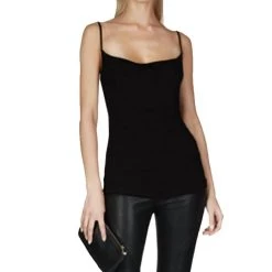 Brand new 🎁 Michael Lauren Keenan Drape Front Spaghetti Tank in Black - 👩 women 😀
