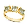 Flash Sale 🎉 Paige Novick 14K Yellow Gold 3 Stone Square Cut 5mm Gemstone Ring - 👩 women 🎁