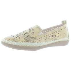 New 👏 Beacon Trudy 👩 Womens Faux Leather Slip On Espadrilles 💯